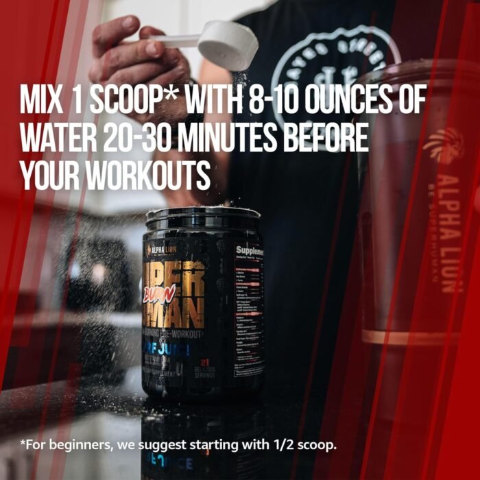 ALPHA LION Superhuman Burn – 2 in 1 Metabolism Booster Pre Workout and Thermogenic Fat Burner for Men – Appetite Suppressant and Weight Loss Supplement (21 Servings, Sweet Black Cherry Flavor) - Image 7