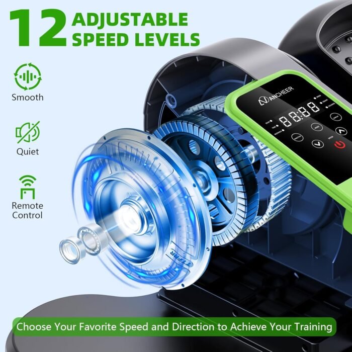 ANCHEER Under Desk Elliptical Machine, Ellipse Leg Exerciser for Seniors with 12 Adjustable Speeds, Quiet & Portable Electric Seated Pedal Exerciser with Remote Control - Image 5
