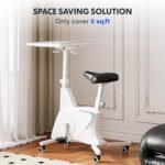 FLEXISPOT V9 3-IN-1 Exercise Bike, All-in-one Under Desk Bike, Indoor Cycling Bike with Adjustable Resistance/LCD Display/Seat/Desktop 350LBS Heavy Duty, Stationary Bike for Home,White - Image 7