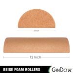 CanDo Beige PE Foam Rollers for Muscle Restoration, Massage Therapy, Sport Recovery and Physical Therapy 6" x 12" Half-Round - Image 3