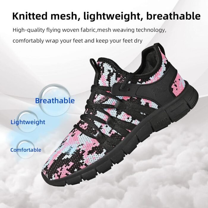 AOE Womens Fashion Walking Running Shoes Ultra Lightweight Breathable Mesh Tennis Shoes Non Slip Athletic Workout Gym Sneakers - Image 3