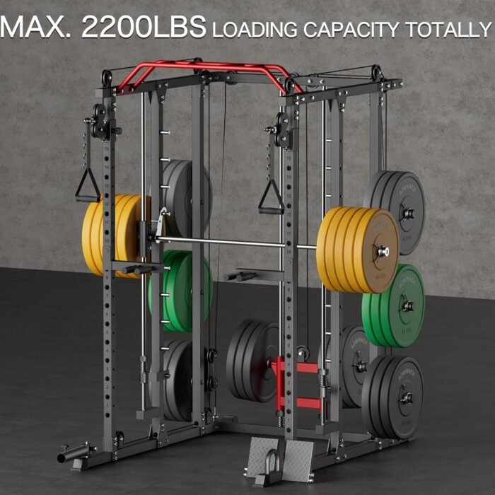 Fitness Deep Squat Machine with Cable Crossover System and Multi-Function Squat Rack Power Cage for Home Gym. - Image 5