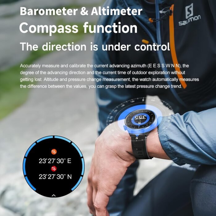 G5 Plus Smart Watch,1.75" AMOLED Always On Display,IP68/IPX8 Waterproof,110+Sports Modes,Blood Oxygen/Heart Rate Monitor,Bluetooth Calling,Sleep Tracker,Custom Watch Faces,Military Grade (Silver) - Image 8