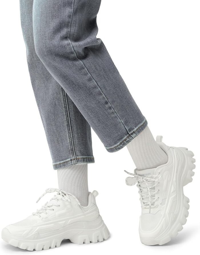 DREAM PAIRS Women Chunky Fashion Sneakers Platform Bold Lace-Up Comfortable Sneakers. - Image 8