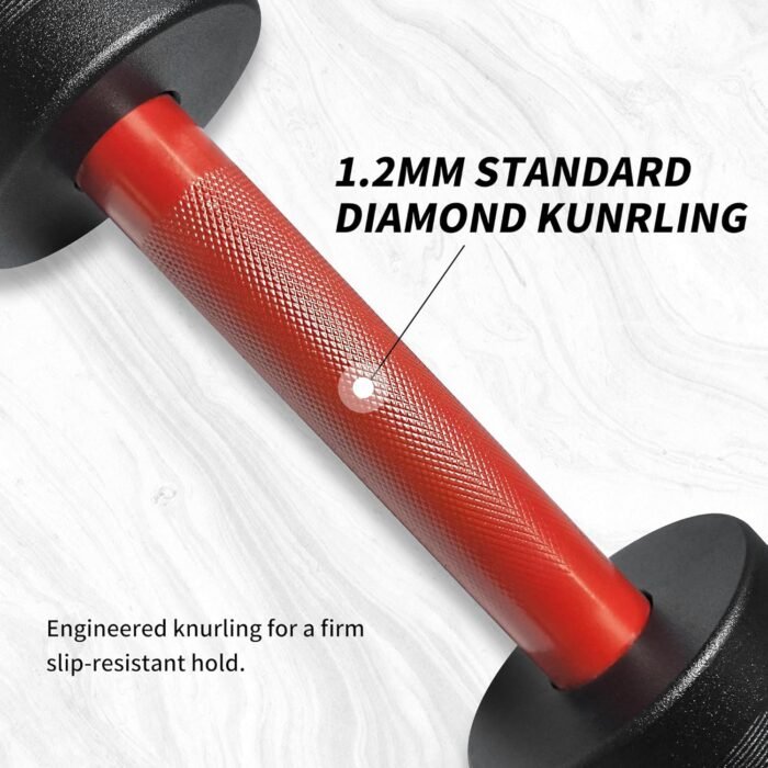16" Olympic Dumbbell Handle, Loadable Dumbbells for 2-inch Olympic Weight Plates, Dumbbell Bar for Home Gym Strength Training, 2 Pair of Spring Collars Included - Image 4