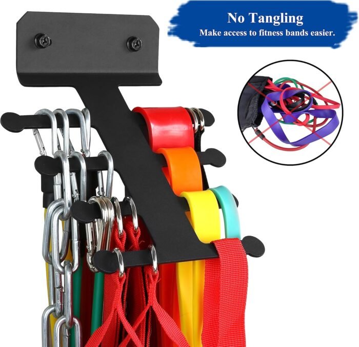 Resistance Rack Band Storage Hanger Gym Equipment Organizer Pull Up Bands Jump Ropes, Storage Rack for Home Gym - Image 4
