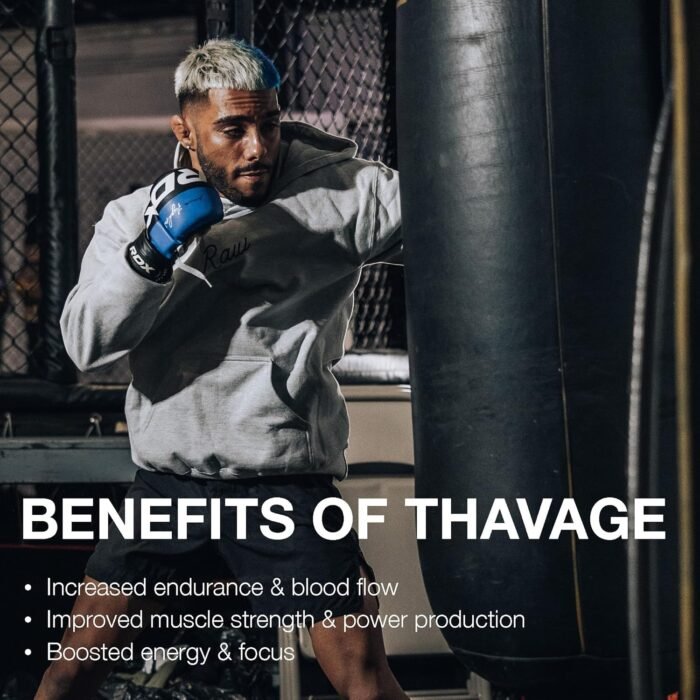 RAW Pre Workout Powder, Thavage (5 Peat, Red Gummy) - Chris Bumstead Sports Nutrition Supplement for Men & Women - Cbum Pre Workout for Working Out, Hydration, Mental Focus & Energy - 40 Servings - Image 5