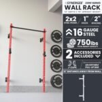 Synergee 2200 Series 79" Wall Mounted Squat Rack with J-Cups & Adjustable Pull Up Bar. Exercise Stand with 750lb Capacity. Free Standing Strength & Bodyweight Exercise Stand. - Image 3