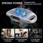 Massage Gun Deep Tissue with 6 Head - Electric Massager Gun for Legs, Arms, Waist, Back, 9 Levels & 9 Modes Back Massager for Pain Relief, Ideal Gifts for Friends, Mom and Dad, Gray - Image 4