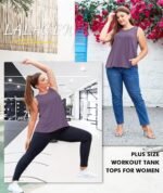 LALAGEN Plus Size Womens Workout Tank Tops Sleeveless Summer Loose Fit Flowy Yoga Athletic Running Shirts - Image 3