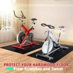 Peloton Bike Mat | 6mm Thickness, Exercise Bike Mat/Treadmill Mat for Hardwood Floors or Carpet, Non-Slip Sweat-Proof Exercise Equipment Mat for Bike Trainer/Stationary Spin Bike/Indoor Cycling - Image 3