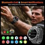 Hwagol Smart Watch Gifts for Dad(Calls/Answer),1.52'' Military Smart Watches for Men for Android iPhone,100+ Sport Modes/Heart Rate/Sleep Monitor Fitness Tracker,Two Accessories and Three Bands Kits - Image 4