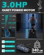 COZYINN 3-in-1 Walking Pad Treadmill with 10% Fat Burning Incline with Transport wheels, Voice Control & 3.0HP Motor | 4MPH /7.6 MPH, 265 lbs /340 lbs Capacity | Wide Anti-Slip Belt & Shock Absorption - Image 3