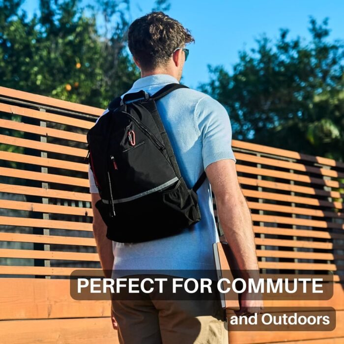 Light Gym Drawstring Backpack with Dual Water Bottle Pockets – 18L Eco-Friendly, Water-Resistant Hybrid Bag with Mesh Compartment & Reflective Details for Men & Women - Image 10