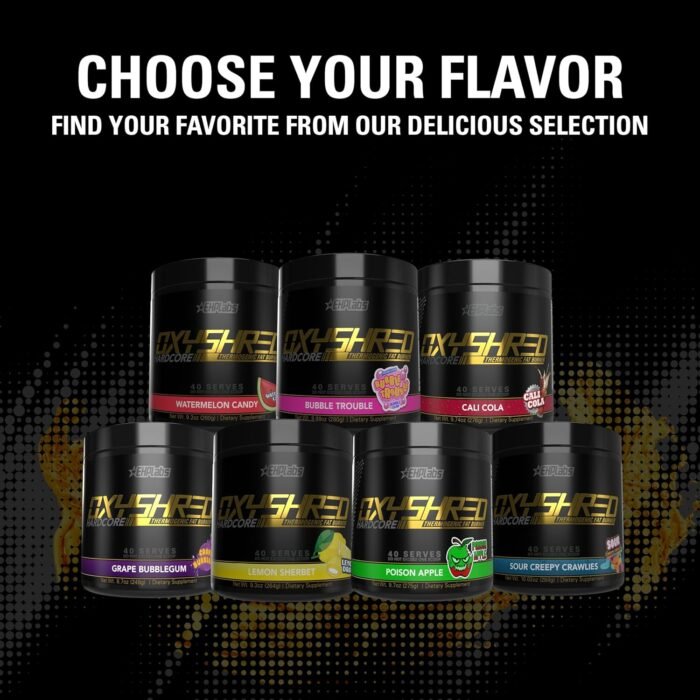 EHP Labs OxyShred Hardcore Super Dosed Pre Workout Powder - Preworkout Powder with L Glutamine & Acetyl L Carnitine, Energy Boost Drink - 275mg of Caffeine - Watermelon Candy, 40 Servings - Image 8