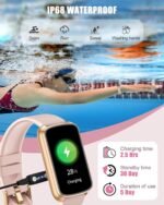 Fitness Tracker, Smart Watch for Women Men with 24/7 Heart Rate/Blood Pressure/Blood Oxygen Monitor,Sleep Tracker,Step & Calorie Counter, IP68 Waterproof Fitness Watches Compatible with Android&iPhone - Image 8