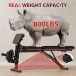 Foldable Weight Bench, Adjustable Workout Bench with Leg Extension, Preacher Pad, Extended Headrest, Space-saving Banco de Pesas for Home Gym, 800lbs Full Body Workouts Strength Training - Image 3