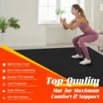 VTORY 8mm Large Exercise Mat, 6'x4'/7'x5'/8'x6'/10'x6',Non-Slip, Ultra Durable, Shock-Absorbing, Extra Large Wide Yoga Mat, Workout Mat for Home Gym, Cardio, Strength, HIIT, MMA - Image 4