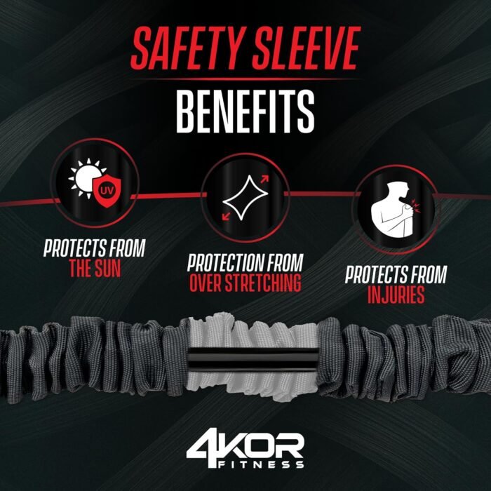 4KOR Cross Anchor Shoulder Performance Training System. Resistance Cords with Handles and Dynamic Workout Guide. Exercise Bands with Nylon Sleeves, Rubber Grips, and Carry Bag for Rehab and Strength - Image 7