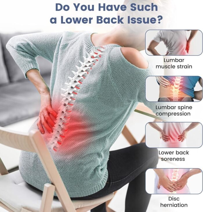 Electric Back Stretcher for Lower Back Pain Relief, 4 in 1 Lower Back Massager with Lumbar Traction, Massager, Heating, Vibration - Image 4