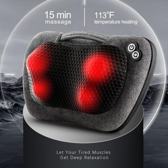 VIKTOR JURGEN Back Massager, Neck Massager with Heat, Massage Pillow Gifts for Men & Women, Electric Shiatsu Back Massager, Deep Kneading Shoulder Massager for Full Body Muscle,Massage at Home, Car - Image 6