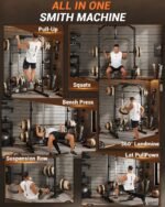 Smith Machine with LAT Pulldown Machine, Multi-Functional Power Cage with Full Body Training Attachments, Heavy Duty Squat Rack for Home Gym Strength Training - Image 3