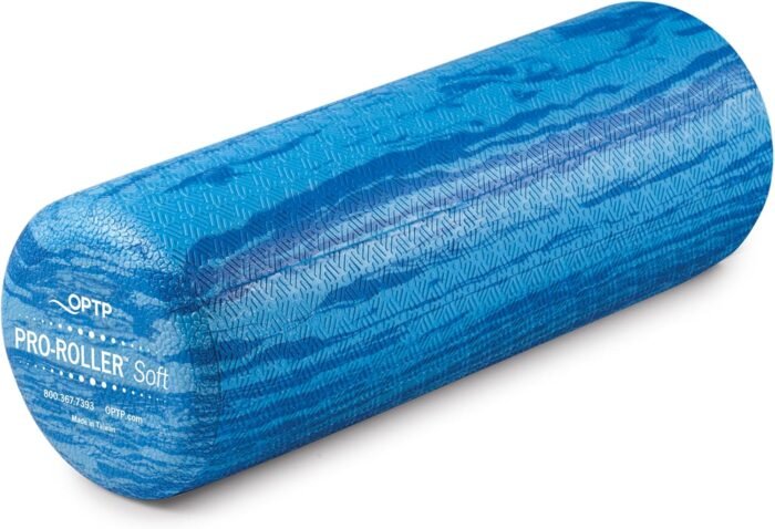 OPTP PRO-Roller Soft Density Foam Roller – Low Density Soft Foam Roller for Physical Therapy, Pilates, Yoga Foam Roll Exercises, and Muscle Recovery - Blue 18" x 6" - Image 2