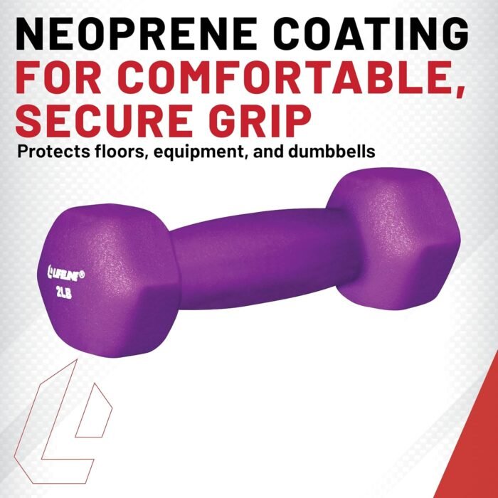 Lifeline Fitness Neoprene Dumbbell Weights - Premium Quality Equipment for Home Gym - Multiple Weight Options - Image 7