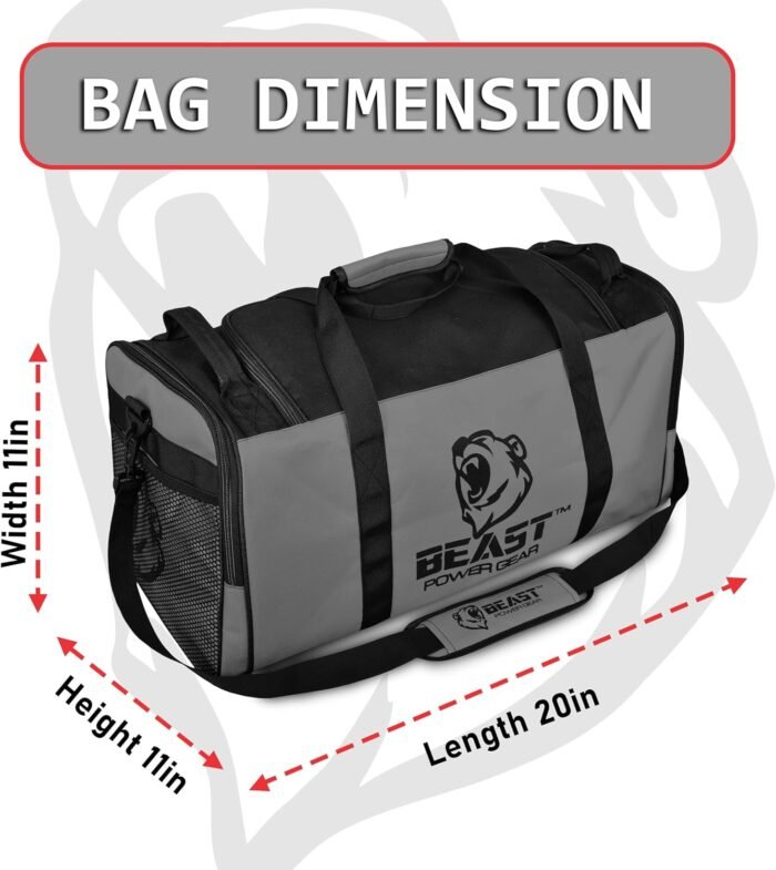 Duffel Gym Bag For Women with Shoe Compartment, Sports Bag with Zippered Pockets, Adjustable Straps Duffle Gym Bag For Men - Image 5