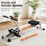 Feierdun Compact Adjustable Rowing Machine for Home 300LBS Weight Capacity with 12 Levels of Resistance for Complete Body Workouts Foldable Hydraulic Rower for Home - Image 6