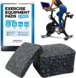 6-Pack Exercise Equipment Mat - Treadmill Pads for Carpet Floors, Protective Anti-Slip Treadmill Pad for Hardwood Floors & Carpets, Home Gym Accessories, Exercise Bike Mat, 4X 4X 0.5 in - Image 2