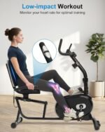 ECHANFIT Recumbent Exercise Bike for Home - 380LBS Weight Capacity, Exercise Bike with Smart Workout APP, 16-Level Magnetic Resistance, Backlit Display, Comfortable Seat - Image 8