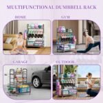 Homeiju 450LBS Dumbbell Rack,Weight Rack for Dumbbells,Weight Rack for Home Gym,Home Gym Storage for Strength Training Dumbbell Racks Stand with Wheels&Hooks - Image 5