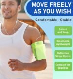 HiRui Universal Sports Armband Cell Phone Armband Sleeves Running Armband for Exercise Workout, Compatible with iPhone 16/16Plus/Pro/15/15Plus/14/13 Samsung Galaxy All Phones (Medium, Bright Yellow) - Image 3