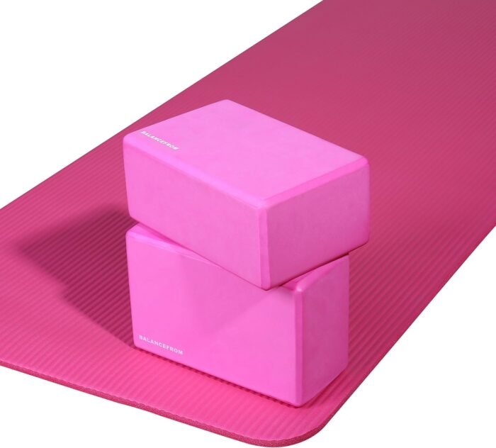 Set of 2 High Density Yoga Blocks, 9"x6"x4" Each, Pair, Multiple Colors - Image 6