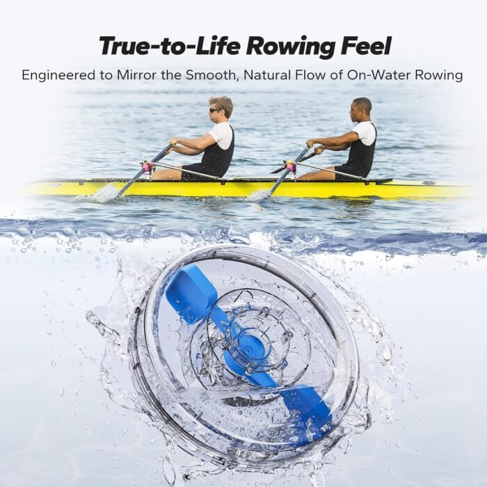 MERACH Water Rowing Machines for Home, Foldable Row Machine with 400LBS Weight Capacity, Dedicated Monitor and Comfortable Seat, Free MERACH App for Immersive Water Rower - Image 5