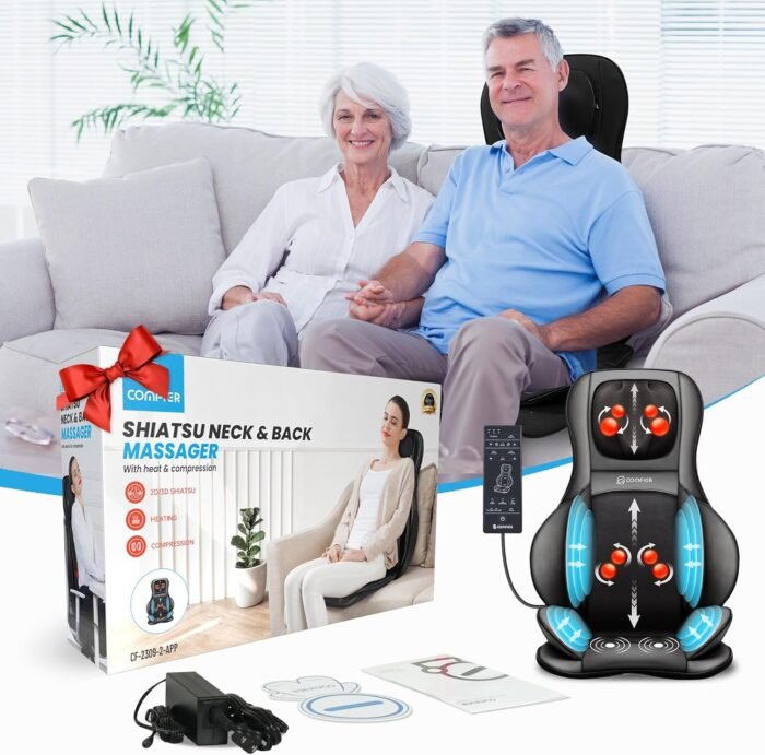 COMFIER Shiatsu Neck Back Massager with Heat,2D/3D Massage Chair Pad with App Control,Deep Tissue Kneading Massage Chair Pad with Compression,Chair Massager for Full Body,Gifts for Mom,Dad, Black - Image 9