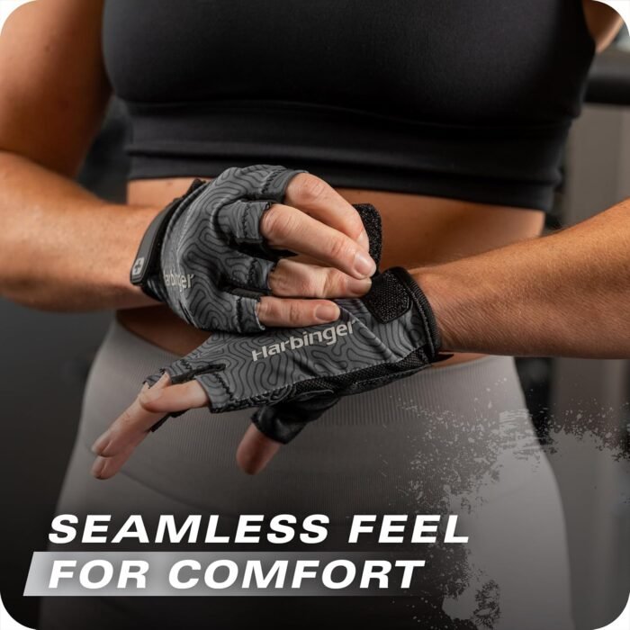 Harbinger Pro Gloves 3.0 - High Performance Training Gloves, Enhanced Grip, Breathable 4-Way Stretch, Adjustable Wrist Closure, Large, Women's - Image 4