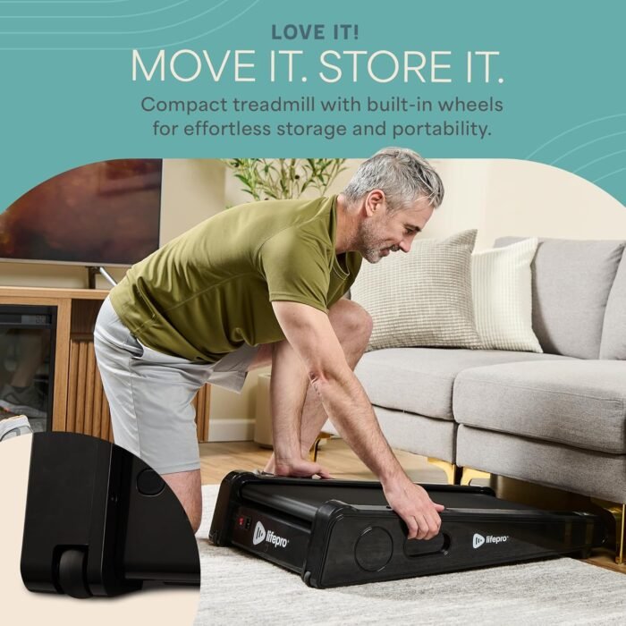 Lifepro Smallest Portable 30in Small Mini Walking Pad Treadmill Installation Free, Adjustable Incline, Under Desk Work Compact Treadmills for Home/Office - Max Load 220Lbs & Speed 3MPH - Image 5