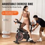 VEVOR Exercise Bike, Adjustable Magnetic Resistance Stationary Bike, Indoor Cycling Bike for Home Cardio, Workout Bike with Silent Belt Drive, Comfortable Seat Cushion, LCD Monitor, and Heavy Flywheel - Image 8