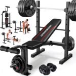 OPPSDECOR Multi-Function Weight Bench Set with Squat Rack Leg Extension & Leg Curl Adjustable Workout Bench for Full Body Fitness Foldable Flat/Incline/Decline Upgrade Bench Press for Home Gym - Image 2