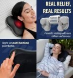 Zyllion Shiatsu Back and Neck Massager with Heat (FSA HSA Eligible) Cordless Rechargeable 3D Electric Kneading Deep Tissue Massage Pillow for Muscle Pain Relief on Shoulder, Leg, Foot ZMA-13RB - Image 10