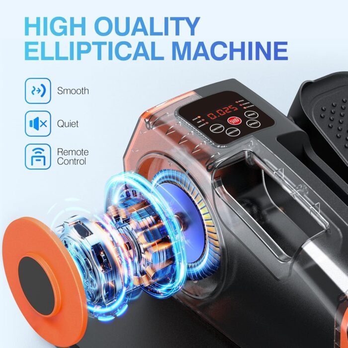 Under Desk Elliptical, Elliptical Leg Exerciser for Seniors, Home Portable Elliptical with Remote Control and 12 Adjustable Speeds, Electric Seated Pedal Exerciser - Image 3