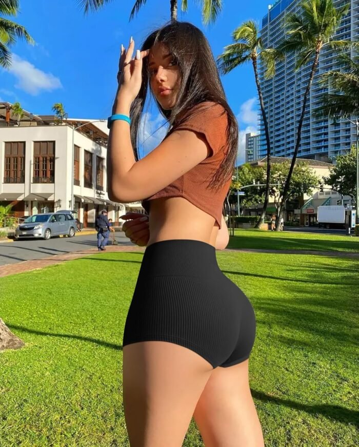 OQQ Women 3 Piece Yoga Shorts Sexy High Waist Booty Stretch Workout Exercise Hot Shorts - Image 3