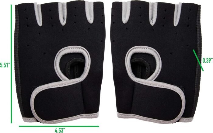 Mind Reader Workout Glove Set, Open Finger, Wrist Support for Men and Women, Textured Non-Slip Grip for Sports, Lifting Weights, Gym Fitness, XL, Grey - Image 4