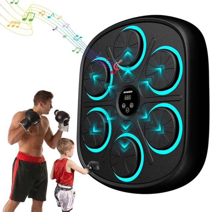 2025 Upgraded Smart Music Boxing Machine with Gloves, Wall-Mounted Bluetooth Electronic Boxing Trainer, LED Screen Punching Target for Home Gym, Office Stress Relief - Adults & Kids Workout Equipment - Image 3
