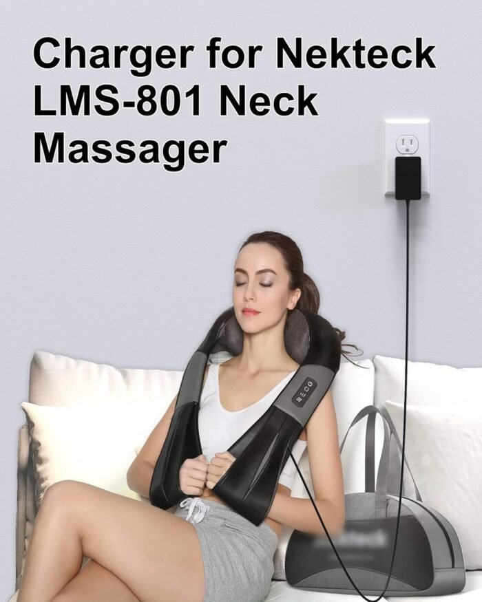 12V for Nekteck Massager Charger, Compatible with Nekteck LMS-801/Papillon/InvoSpa/Mo Cuishle/Viktor Jurgen and Others Shoulder, 5.9FT for Neck Power Cord - Image 3