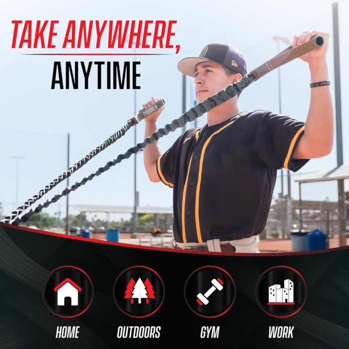 4KOR Cross Anchor Shoulder Performance Training System. Resistance Cords with Handles and Dynamic Workout Guide. Exercise Bands with Nylon Sleeves, Rubber Grips, and Carry Bag for Rehab and Strength - Image 9