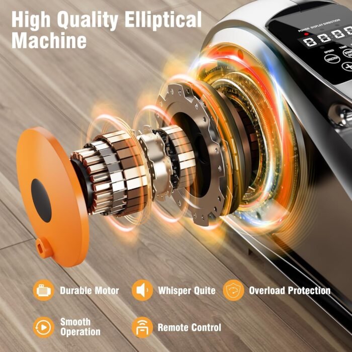 Under Desk Elliptical Machine, Ellipse Leg Exerciser While Sitting for Seniors Adults, Quiet & Portable Fully Assembled Foot Pedal Exerciser at Home with Remote Control, Exclusive Office Silent Mode - Image 5