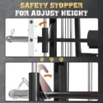 Smith Machine,2200lbs All-in-One Home Gym Power Cage with Weight Bar and Two LAT Pull-Down Systems and Cable Crossover,Multi-Function Squat Rack for Home Gym Training - Image 10